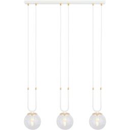 Emibig Glam lampa wisząca 3x10 W biała-przezroczysta 1116/3