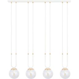 Emibig Glam lampa wisząca 4x10 W biała-przezroczysta 1116/4