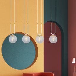 Emibig Glam lampa wisząca 4x10 W biała-przezroczysta 1116/4