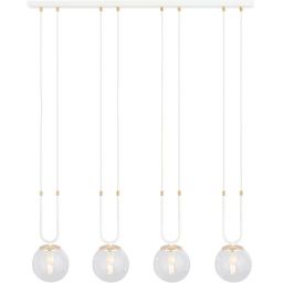 Emibig Glam lampa wisząca 4x10 W biała-przezroczysta 1116/4