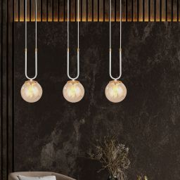 Emibig Glam lampa wisząca 3x10 W biała-bursztynowa 1117/3
