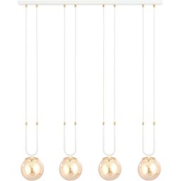 Emibig Glam lampa wisząca 4x10 W biała-bursztynowa 1117/4