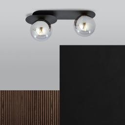 Emibig Plaza lampa podsufitowa 2x10 W czarna-grafitowa 1119/2