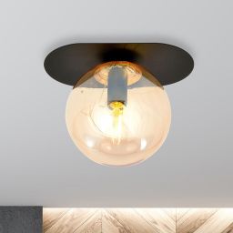 Emibig Plaza lampa podsufitowa 1x10 W czarna-bursztynowa 1120/1