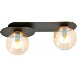 Emibig Plaza lampa podsufitowa 2x10 W czarna-bursztynowa 1120/2
