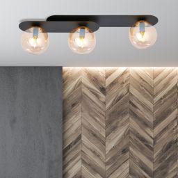 Emibig Plaza lampa podsufitowa 3x10 W czarna-bursztynowa 1120/3
