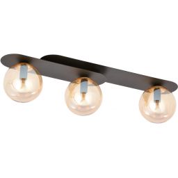Emibig Plaza lampa podsufitowa 3x10 W czarna-bursztynowa 1120/3