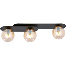 Emibig Plaza lampa podsufitowa 3x10 W czarna-bursztynowa 1120/3