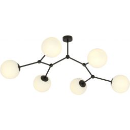 Emibig Space lampa podsufitowa 6x10 W czarna-opal 1133/6