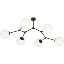 Emibig Space lampa podsufitowa 6x10 W czarna-opal 1133/6