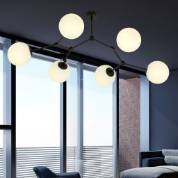 Emibig Space lampa podsufitowa 6x10 W czarna-opal 1133/6