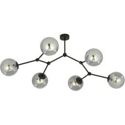 Emibig Space lampa podsufitowa 6x10 W czarna-grafitowa 1134/6