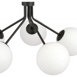 Emibig Nova lampa wisząca 5x10 W czarna-opal 1138/5