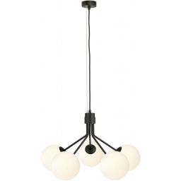 Emibig Nova lampa wisząca 5x10 W czarna-opal 1138/5