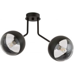 Emibig Nova Stripe lampa podsufitowa 2x10 W czarna-przezroczysta 1139/2