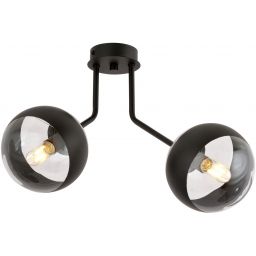 Emibig Nova Stripe lampa podsufitowa 2x10 W czarna-przezroczysta 1139/2