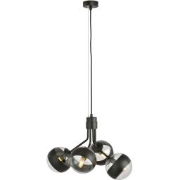 Emibig Nova Stripe lampa wisząca 4x10 W czarna-przezroczysta 1139/4