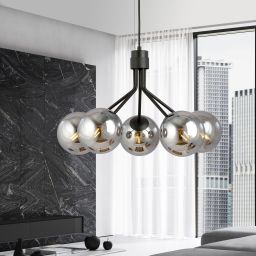 Emibig Nova lampa wisząca 5x10 W czarna-grafitowa 1140/5