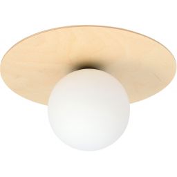 Emibig Kenzo lampa podsufitowa 1x10 W drewno-opal 1142/1B