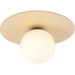 Emibig Kenzo lampa podsufitowa 1x10 W drewno-opal 1142/1B