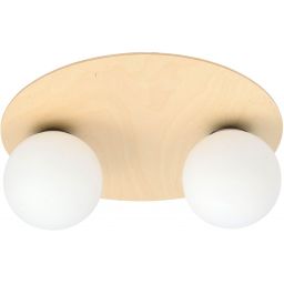 Emibig Kenzo lampa podsufitowa 2x10 W drewno-opal 1142/2B