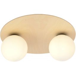 Emibig Kenzo lampa podsufitowa 2x10 W drewno-opal 1142/2B