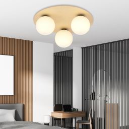 Emibig Kenzo lampa podsufitowa 3x10 W drewno-opal 1142/3B