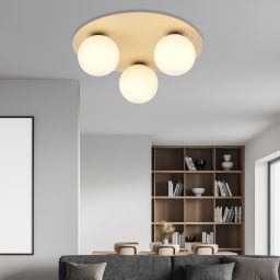 Emibig Kenzo lampa podsufitowa 3x10 W drewno-opal 1142/3B