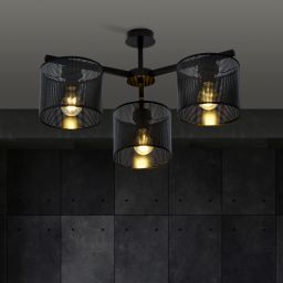 Emibig Jordan lampa podsufitowa 3x15 W czarna 1143/3