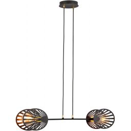 Emibig Playa lampa wisząca 2x15 W czarna-złota 1146/2