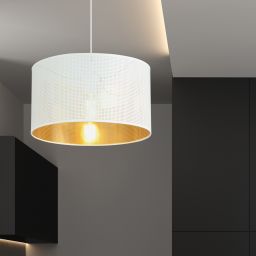 Emibig Aston lampa wisząca 1x15 W biała-złota 1147/1