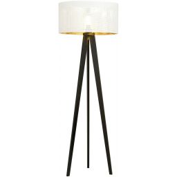 Emibig Aston lampa stojąca 1x15 W biała-czarna-złota 1147/LP1