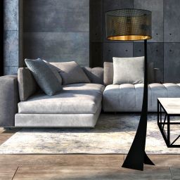 Emibig Estrella lampa stojąca 1x15 W czarna-złota 1156/LP1