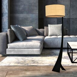 Emibig Estrella lampa stojąca 1x15 W czarna-beżowa 1157/LP1
