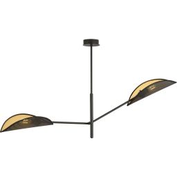 Emibig Vene lampa podsufitowa 2x10 W czarna-złota 1158/2
