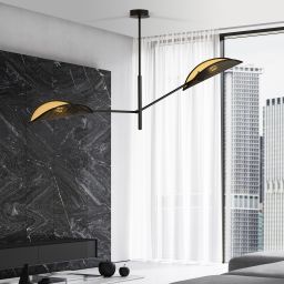 Emibig Vene lampa podsufitowa 2x10 W czarna-złota 1158/2