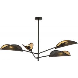 Emibig Vene lampa podsufitowa 4x10 W czarna-złota 1158/4
