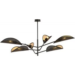 Emibig Vene lampa podsufitowa 6x10 W czarna-złota 1158/6