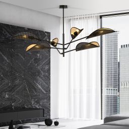 Emibig Vene lampa podsufitowa 6x10 W czarna-złota 1158/6