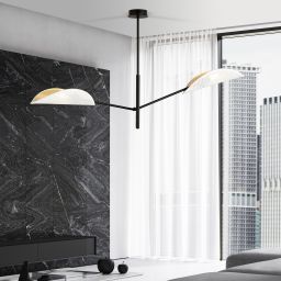 Emibig Vene lampa podsufitowa 2x10 W biała-czarna-złota 1159/2