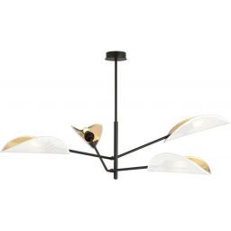 Emibig Vene lampa podsufitowa 4x10 W biała-czarna-złota 1159/4