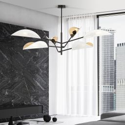 Emibig Vene lampa podsufitowa 6x10 W biała-czarna-złota 1159/6
