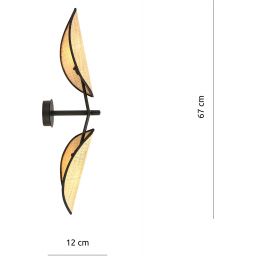 Emibig Vene kinkiet 2x10 W czarny-beżowy 1160/K2