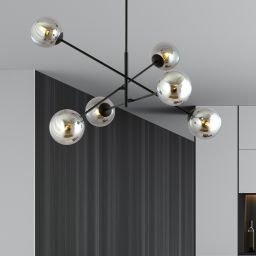Emibig Linear lampa podsufitowa 6x10 W czarna-grafitowa 1167/6