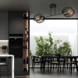 Emibig Talia lampa podsufitowa 2x15 W czarna-złota 1181/2
