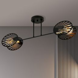 Emibig Talia lampa podsufitowa 2x15 W czarna-złota 1181/2