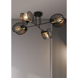 Emibig Talia lampa podsufitowa 4x15 W czarna-złota 1181/4