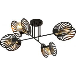 Emibig Talia lampa podsufitowa 4x15 W czarna-złota 1181/4