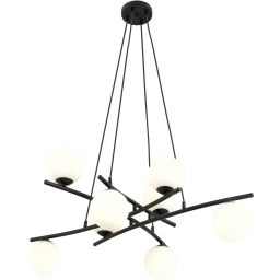 Emibig Essa lampa wisząca 8x10 W biała-czarna 1201/8