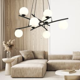 Emibig Essa lampa wisząca 8x10 W biała-czarna 1201/8